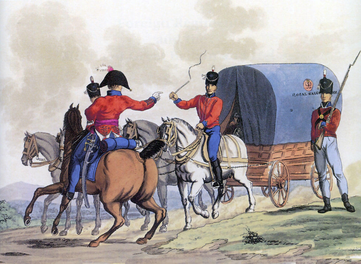 The Royal Wagon Train: Battle of Vitoria on 21st June 1813 during the Peninsular War: picture by Charles Hamilton Smith