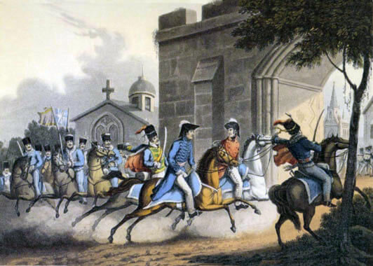 Lord Wellington entering the city after the Battle of Salamanca on 22nd July 1812 during the Peninsular War