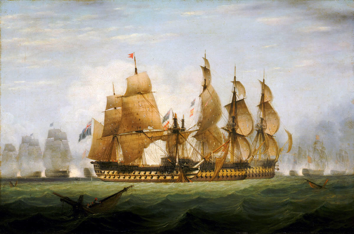 Battle of Cape St Vincent on 14th February 1797 in the Napoleonic Wars