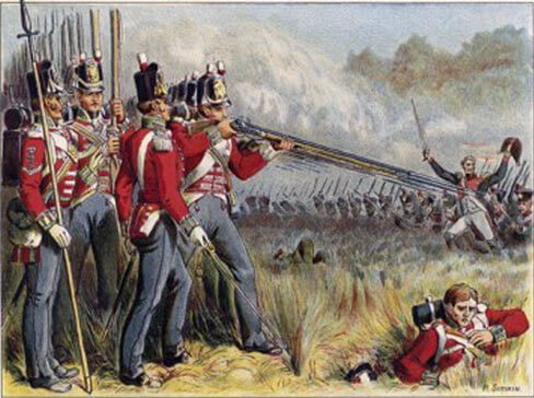 British infantry: Battle of Vitoria on 21st June 1813 during the Peninsular War: picture by Richard Simkin
