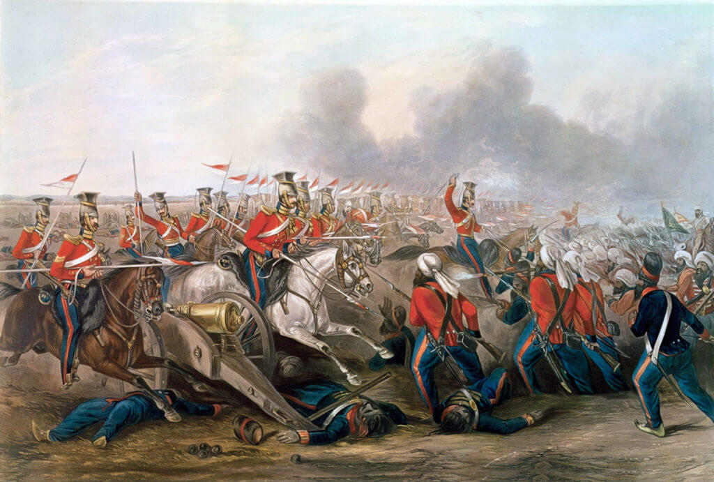 Charge of the 16th Queen’s Lancers at the Battle of Aliwal on 28th January 1846 in the First Sikh War