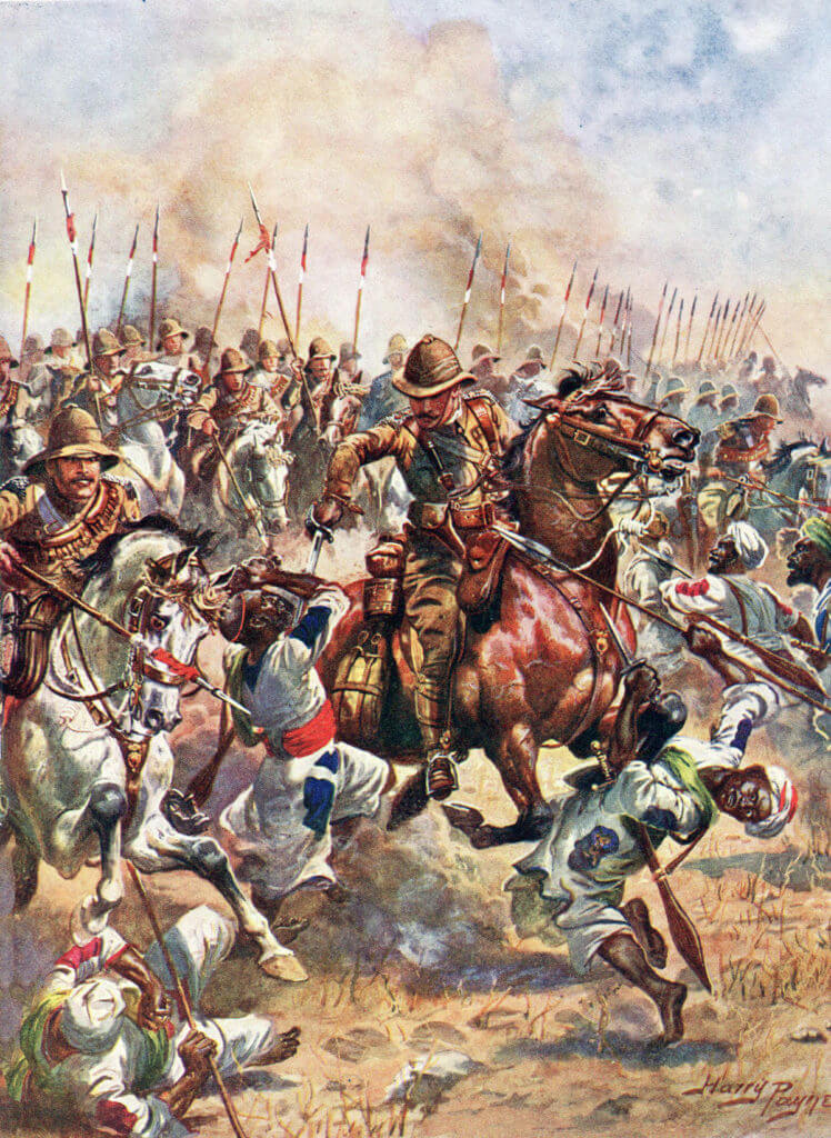 Charge of the 21st Lancers at the Battle of Omdurman on 2nd September 1898: picture by Harry Payne