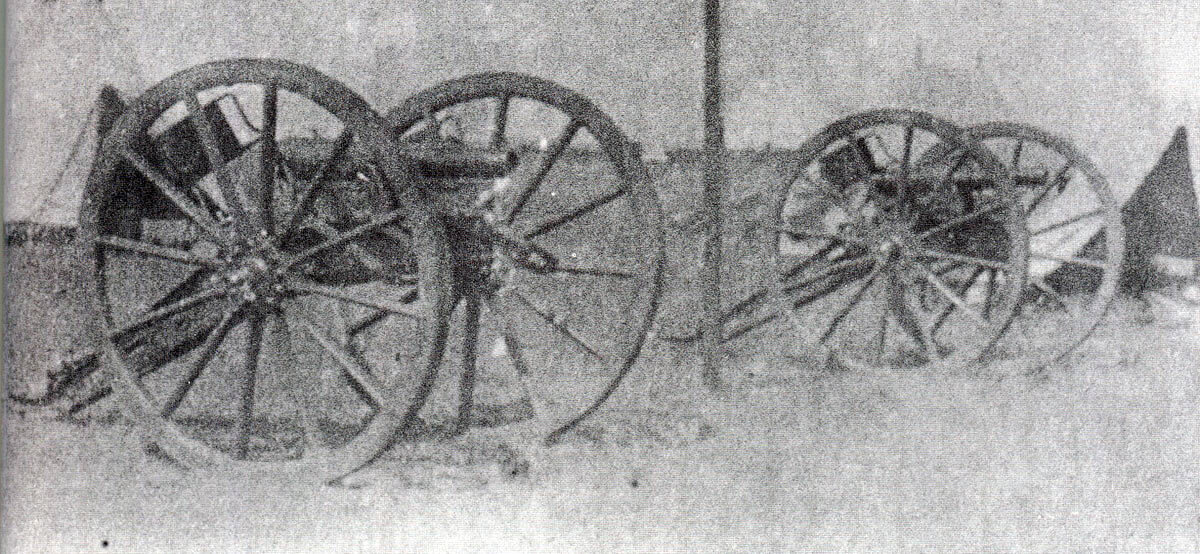 Two 7 pounder RML guns captured by the Zulus at the Battle of Isandlwana on 22nd January 1879 in the Zulu War