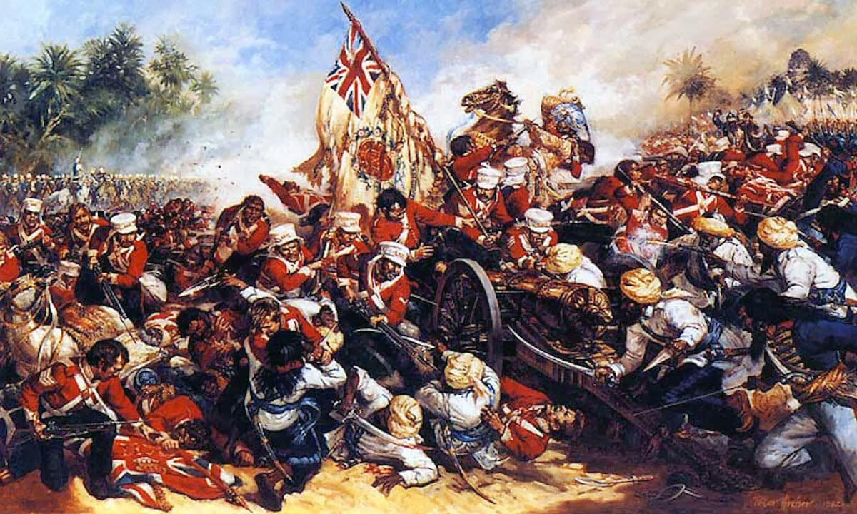 HM 29th Foot in the British attack on the Sikh Camp at the Battle of Ferozeshah on 22nd December 1845 during the First Sikh War