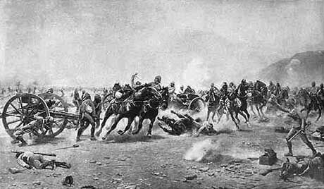 Saving the guns at the Battle of Maiwand on 26th July 1880 in the Second Afghan War