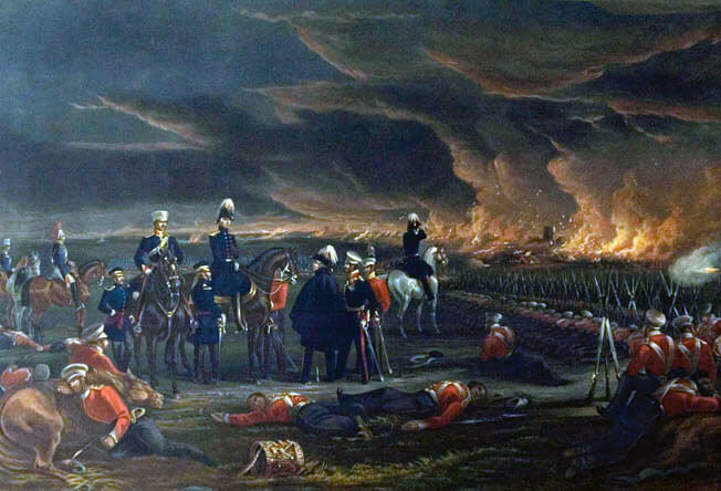 Night after the first day of the Battle of Ferozeshah on 22nd December 1845 during the First Sikh War