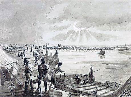 Bridging the Sutlej River: Battle of Sobraon on 10th February 1846 during the First Sikh War