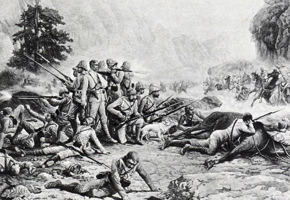 Last stand of the 'Eleven' at the Battle of Maiwand on 26th July 1880 in the Second Afghan War: picture by Frank Feller