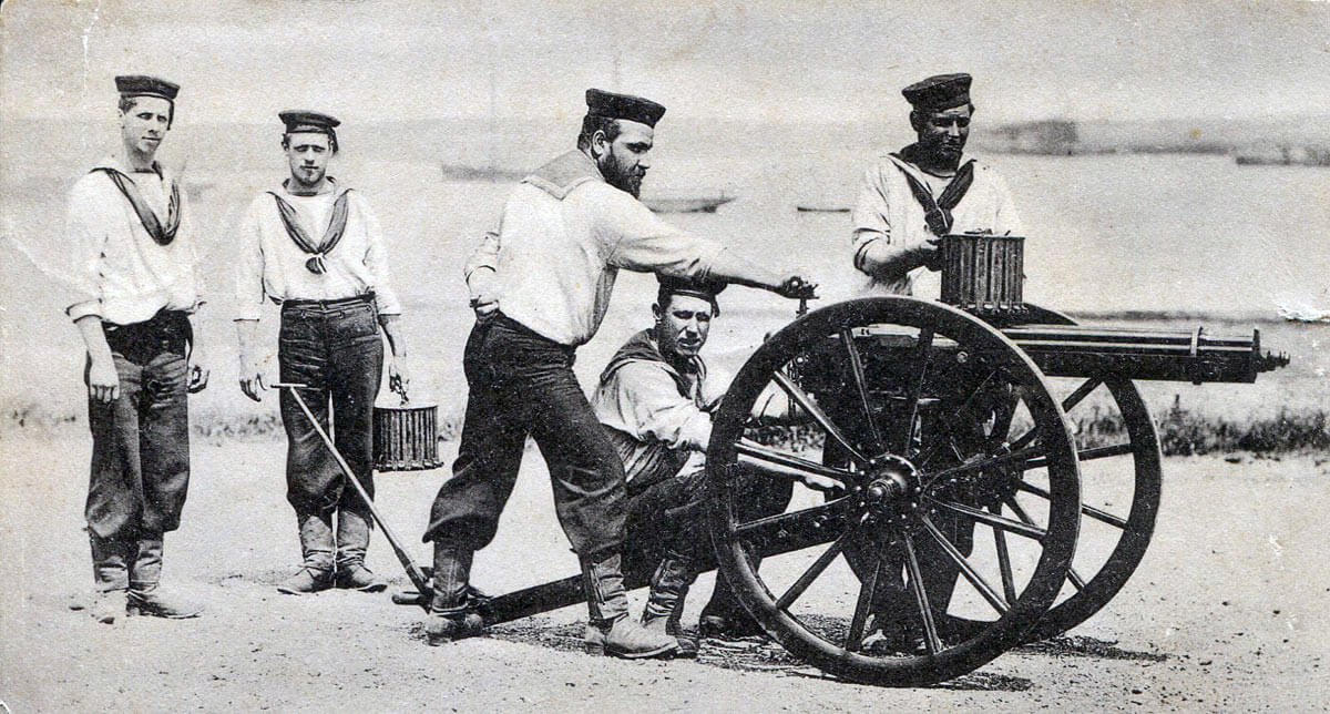 Royal Navy Gatling Gun team: Battle of Gingindlovu on 2nd April 1879 in the Zulu War