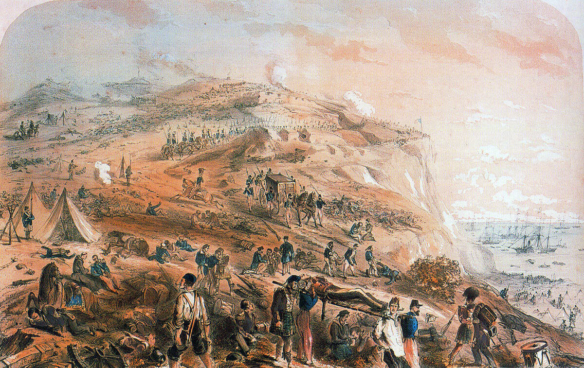 The ridge on the day after the Battle of the Alma on 20th September 1854 during the Crimean War