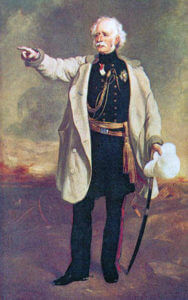 Major General Sir Hugh Gough in his white 'Battle Coat': Battle of Moodkee on 18th December 1845 during the First Sikh War
