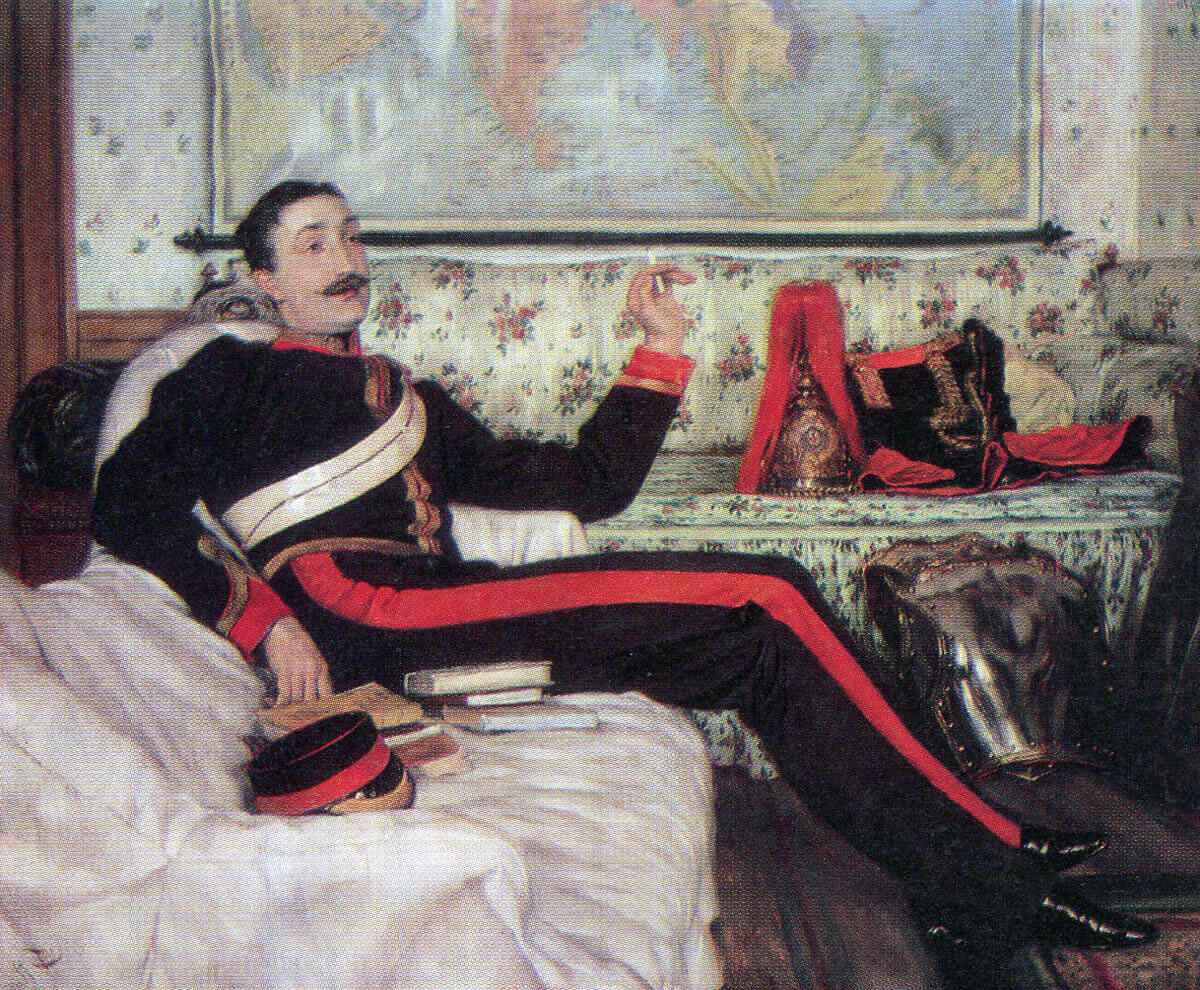 Colonel Frederick Burnaby, Royal Horse Guards, killed at the Battle of Abu Klea fought on 17th January 1885 in the Sudanese War: picture by J.G. Tissot