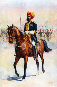 Rissaldar Major 14th Bengal Cavalry, Murray's Jats: Battle of Charasiab on 9th October 1879 in the Second Afghan War: picture by A.C. Lovett