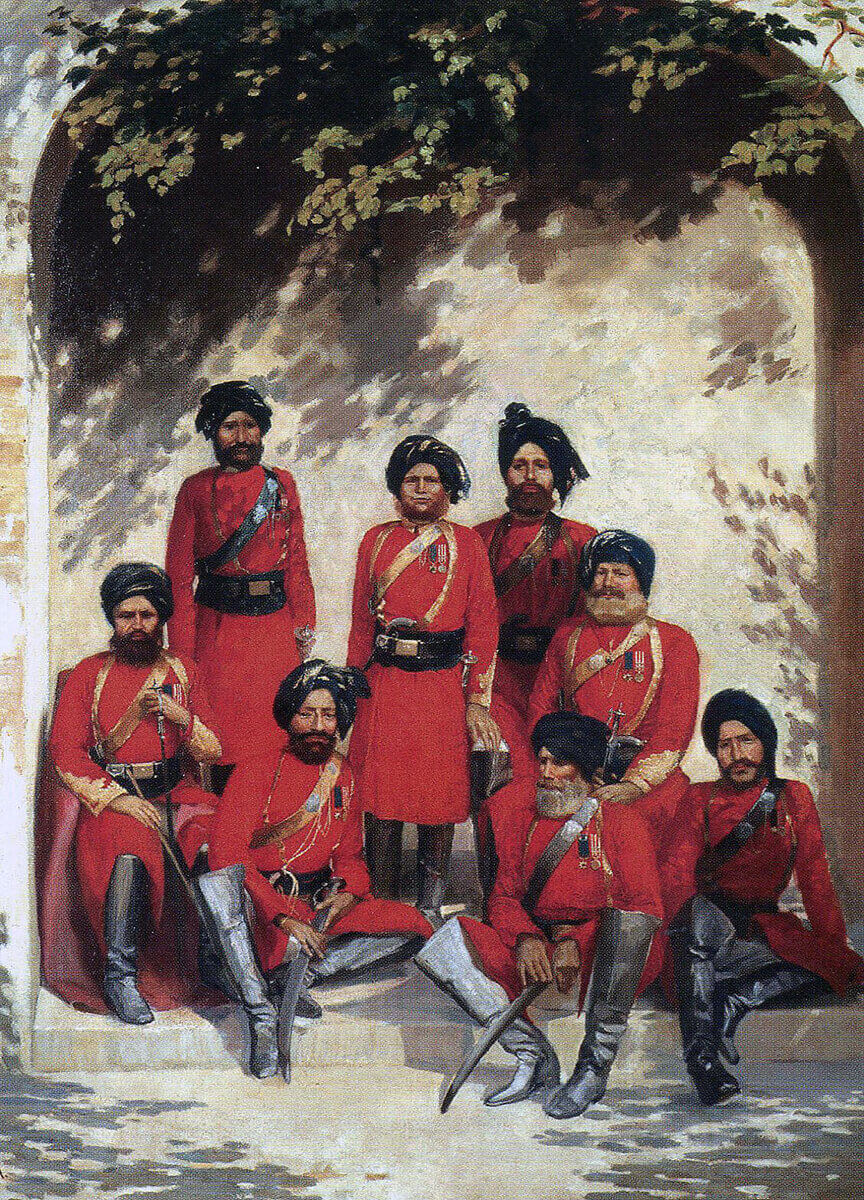 Indian Officers of the 2nd Punjab Cavalry: Battle of Ahmed Khel on 19th April 1880 in the Second Afghan War: picture by Gordon Hayward