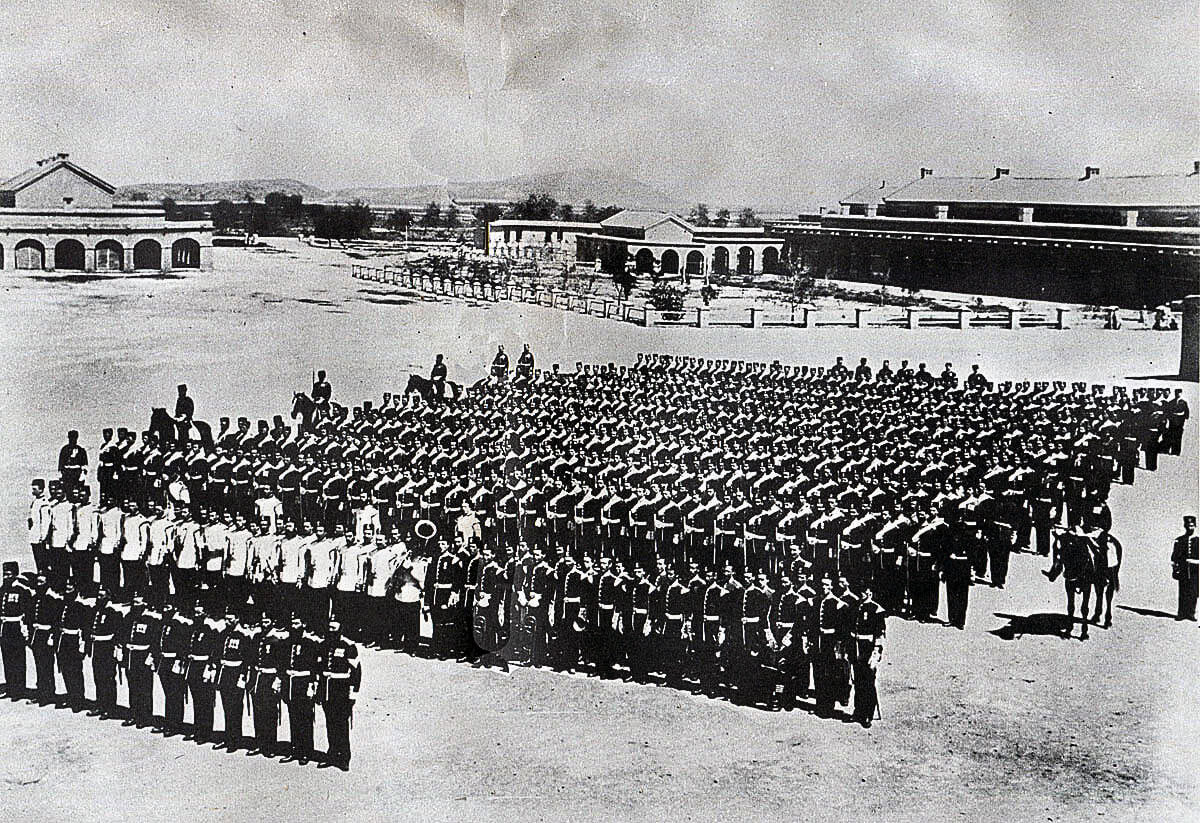 90th Light Infantry in India before leaving for Natal: Battle of Khambula on 29th March 1879 in the Zulu War