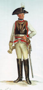 Prussian Kürassier-Regiment von Buddenbrock No 1: Battle of Chotusitz 17th May 1742 in the First Silesian War: picture by Adolph Menzel 