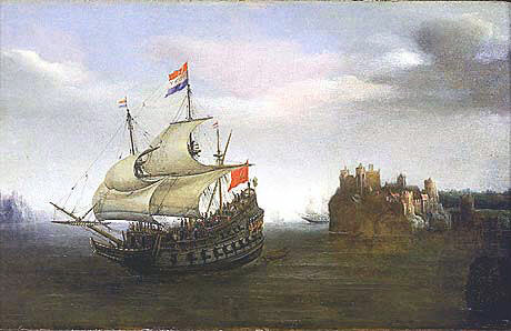 Dutch ship leaves port to do battle with the Armada: Spanish Armada June to September 1588