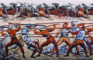 Swiss soldiers of the period carrying the 5 yard pike, that the French introduced into the Scots army for the invasion of England in 1513 and that proved so inappropriate at the Battle of Flodden on 9th September 1513