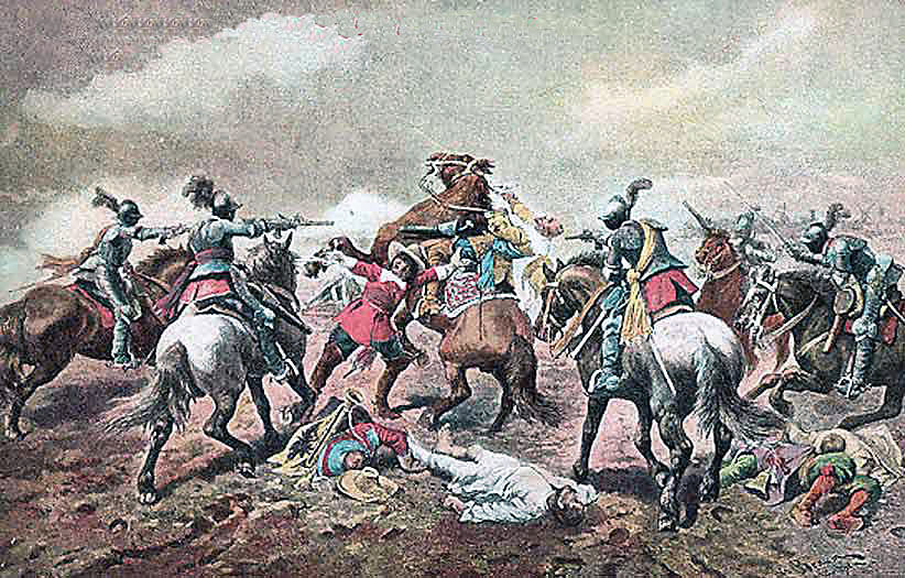 Cuirassiers in action at the time of the English Civil War: Battle of Cheriton 29th March 1644