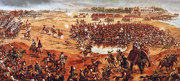 Battle of Plassey on 23rd June 1757 in the Anglo-French Wars in India