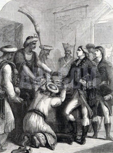 The Great Mogul gives Robert Clive dominion over Bengal Orissa and Bahar: Battle of Plassey on 23rd June 1757 in the Anglo-French Wars in India