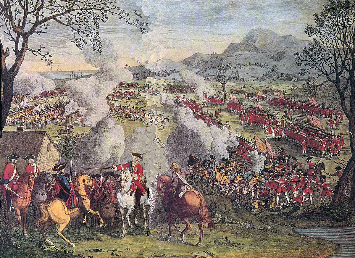 The Duke of Cumberland at the Battle of Culloden 16th April 1746 in the Jacobite Rebellion: Death of General Edward Braddock on the Monongahela River on 9th July 1755 in the French and Indian War