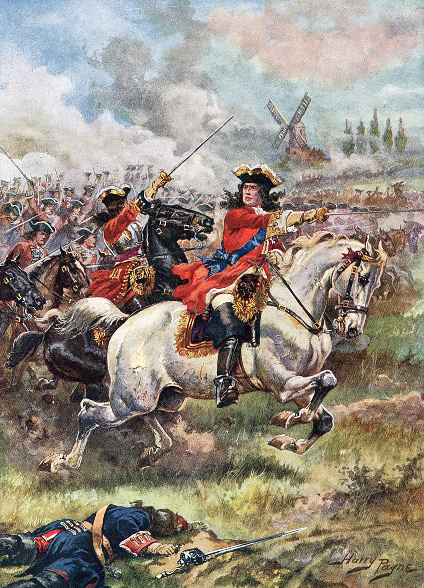 Duke of Marlborough leads the attack at the Battle of Blenheim 2nd August 1704 in the War of the Spanish Succession: picture by Harry Payne