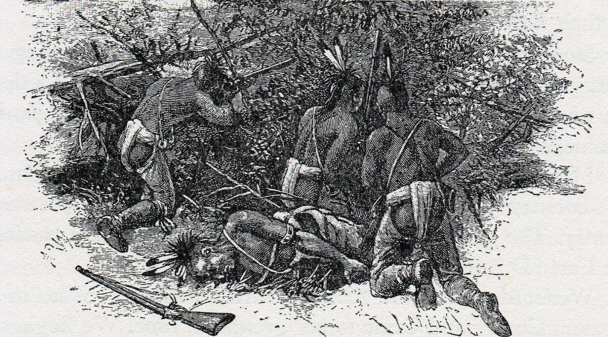 Native Americans in ambush during Braddock’s march to the Monongahela in 1755
