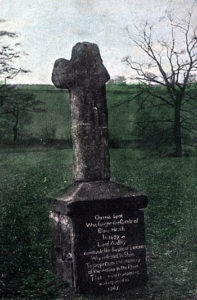 Audley Cross: erected near the place of Lord Audley's death: Battle of Blore Heath, fought on 23rd September 1459 in the Wars of the Roses