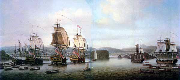British Fleet at the Siege of Louisburg July 1758 in the French and Indian War
