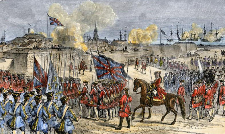 Surrender of Louisburg to the British on 27th July 1758 in the French and Indian War