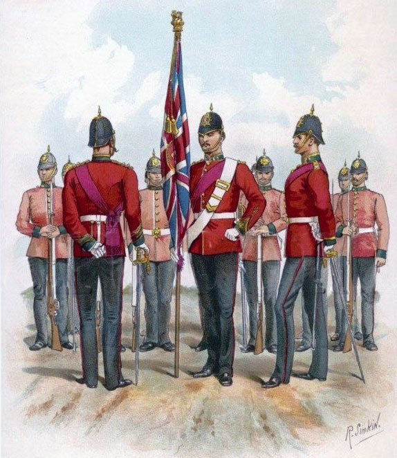 Colour Party of the Connaught Rangers: Battle of Le Grand Fayt on 26th August 1914 in the First World War: print by Richard Simpkin