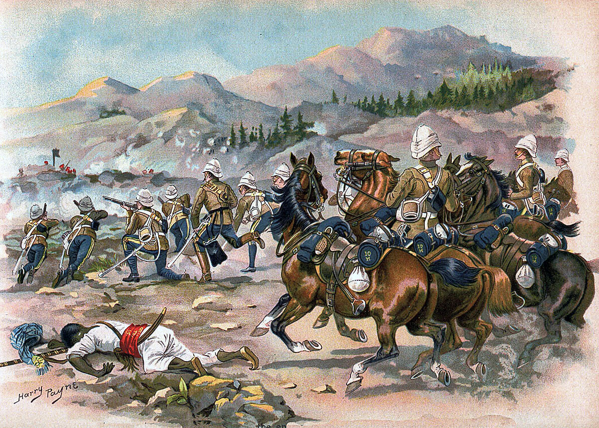 HM 10th Royal Hussars at the Battle of Futtehabad on 2nd April 1879 in the Second Afghan War: picture by Harry Payne