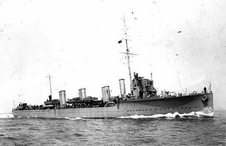 British Flotilla Leader HMS Tipperary. Tipperary was sunk at the Battle of Jutland 31st May 1916 leading the 4th Destroyer Flotilla
