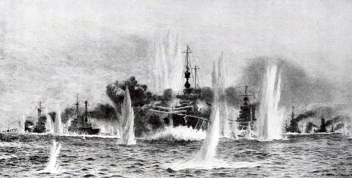 Admiral Beatty’s British Battle Cruisers in action at the Battle of Jutland on 31st May 1916