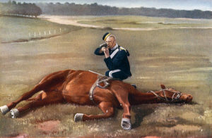 Trooper of the 6th Dragoon Guards in Home Service Uniform: the regiment was part of Dundonald’s Mounted Brigade at the Battle of Colenso on 15th December 1899 during the Boer War