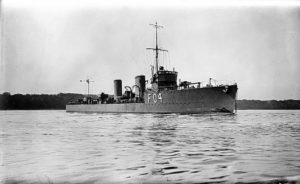 British Destroyer HMS Nerissa. Nerissa fought at the Battle of Jutland on 31st May 1916 in the 13th Flotilla
