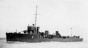 British Destroyer HMS Shark. Shark was sunk at the Battle of Jutland on 31st May 1916 her captain Commander Loftus Jones being awarded a posthumous Victoria Cross