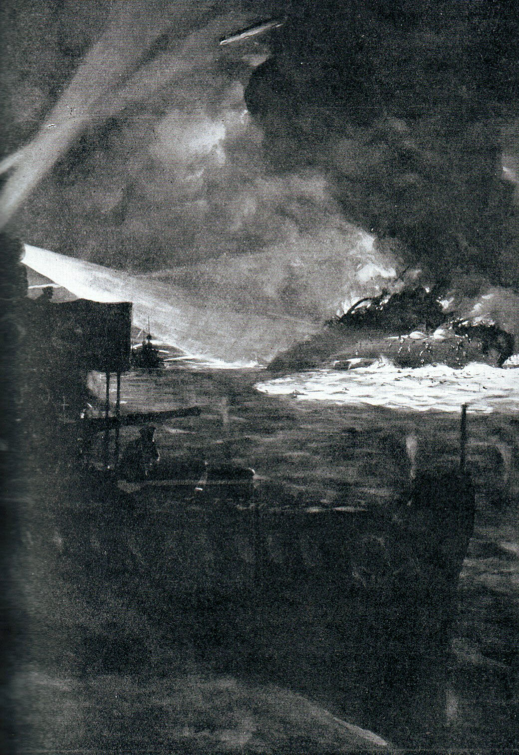 HMS Ardent sinking during the night action of the Battle of Jutland 31st May 1916