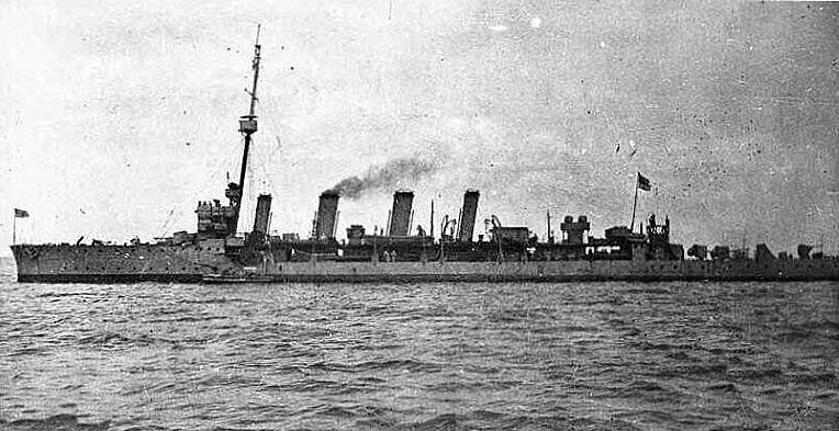 British Flotilla Leader HMS Fearless. Fearless led the 1st Destroyer Flotilla at the Battle of Jutland on 31st May 1916