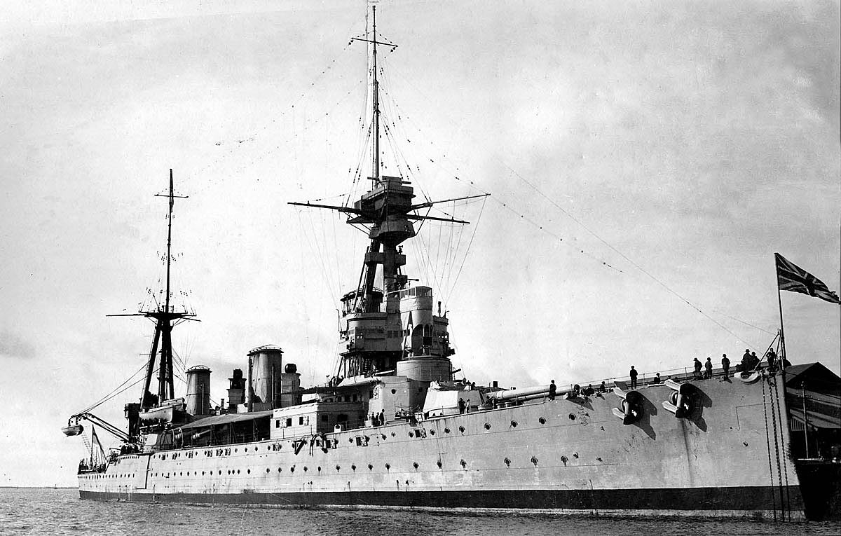 British Battle Cruiser HMS New Zealand. New Zealand fought in the Battle of Jutland on 31st May 1916