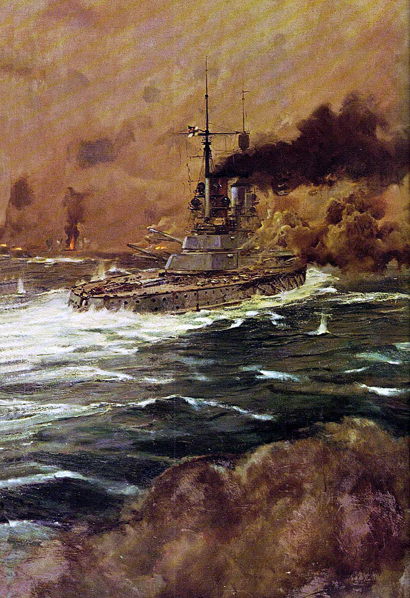 German Battleships in action during the night of 31st May 1916 Battle of Jutland