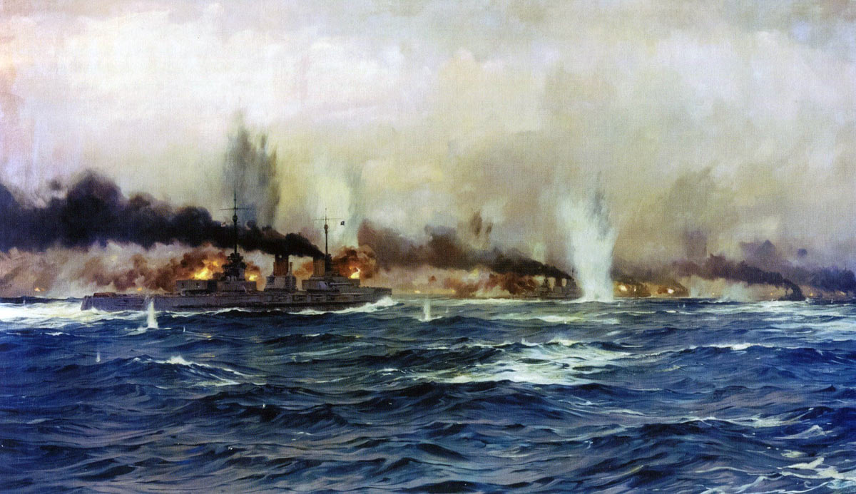 Admiral Hipper’s replacement Flagship at the Battle of Jutland 31st May 1916, SMS Moltke: picture by Claus Bergen