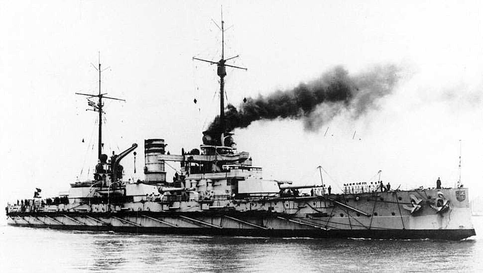 German Battleship SMS Nassau. Nassau fought at the Battle of Jutland on 31st May 1916