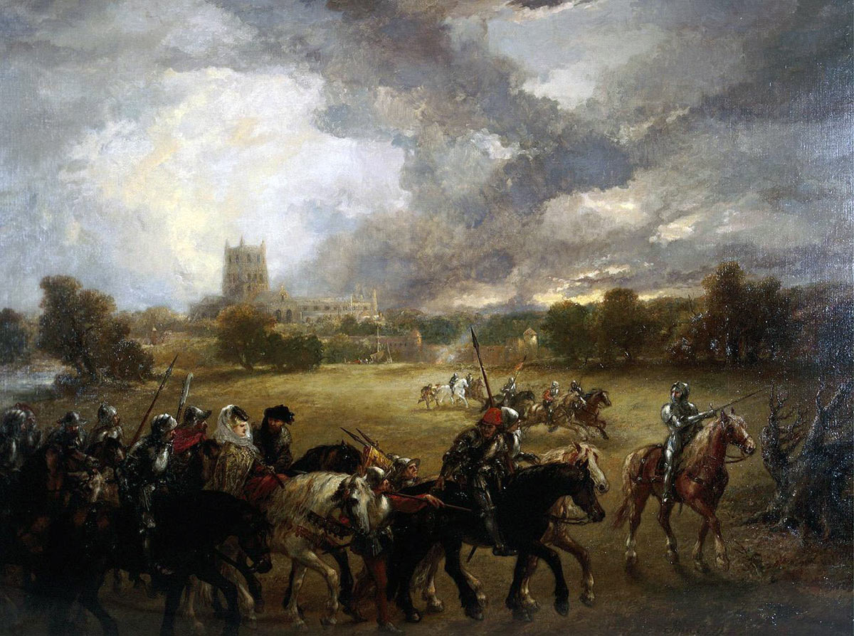 Capture of Queen Margaret of Anjou after the Battle of Tewkesbury on 4th May 1471 in the Wars of the Roses: picture by John Gilbert