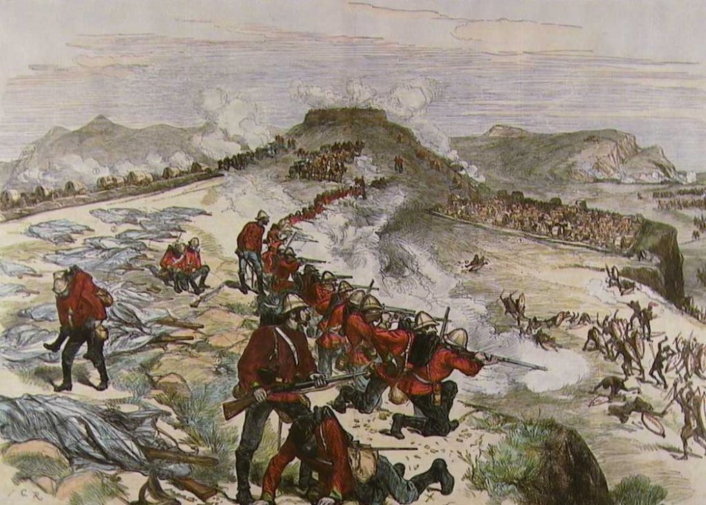 Battle of Khambula on 29th March 1879 in the Zulu War: print by Melton Pryor