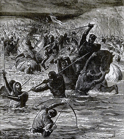 Struggle in the Cock Beck: Battle of Towton fought on 29th March 1461 in the Wars of the Roses