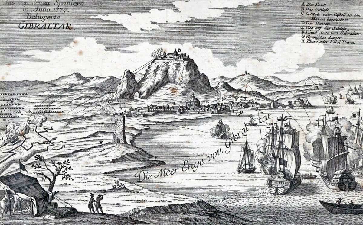 File:Vue perspective du siege de Gibraltar commence en 1779 par