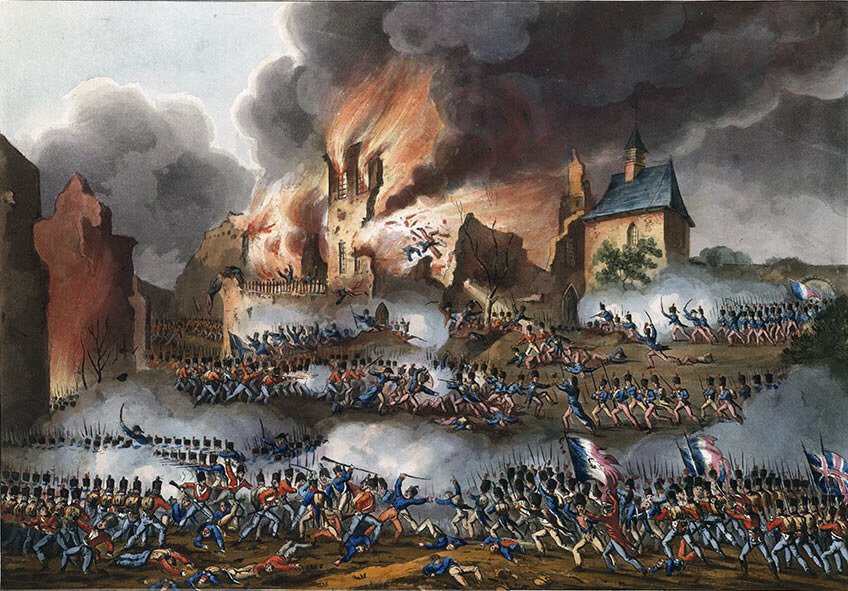 Fighting inside Hougoumont Château: Battle of Waterloo on 18th June 1815