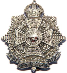 Border Regiment cap badge showing the Battle Honour 'Arroyo dos Molinos': Battle of Arroyo Molinos on 28th October 1811 in the Peninsular War